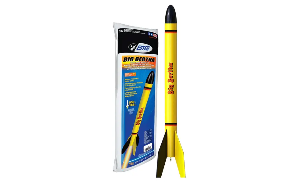 Kit Big Bertha Model Rocket Kit, úroveň dovedností 1 a Estes Classic, motory B a C 18mm držák