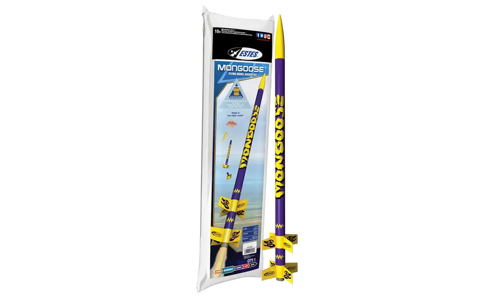 Mongoose Model Rocket Kit, 2-traps raket, vaardigheidsniveau 1, wisselstroommotoren