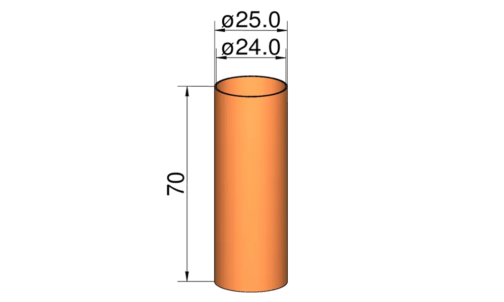 24 mm moottoriputki / liitin 26 mm runkoputkille model rocketry