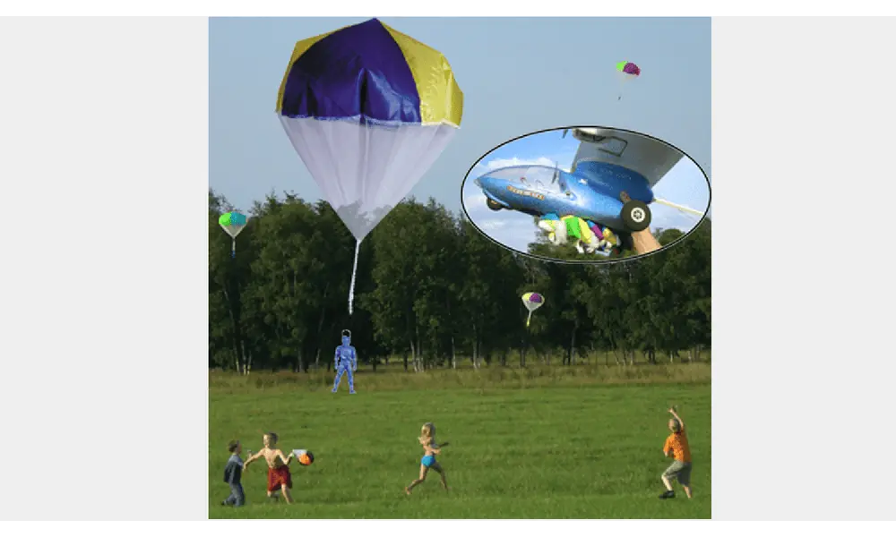 48cm parašutista se šitým padákem, Klíma, Další možnosti produktu: 480mm Klima šitý padák - S parašutistou, 2 image