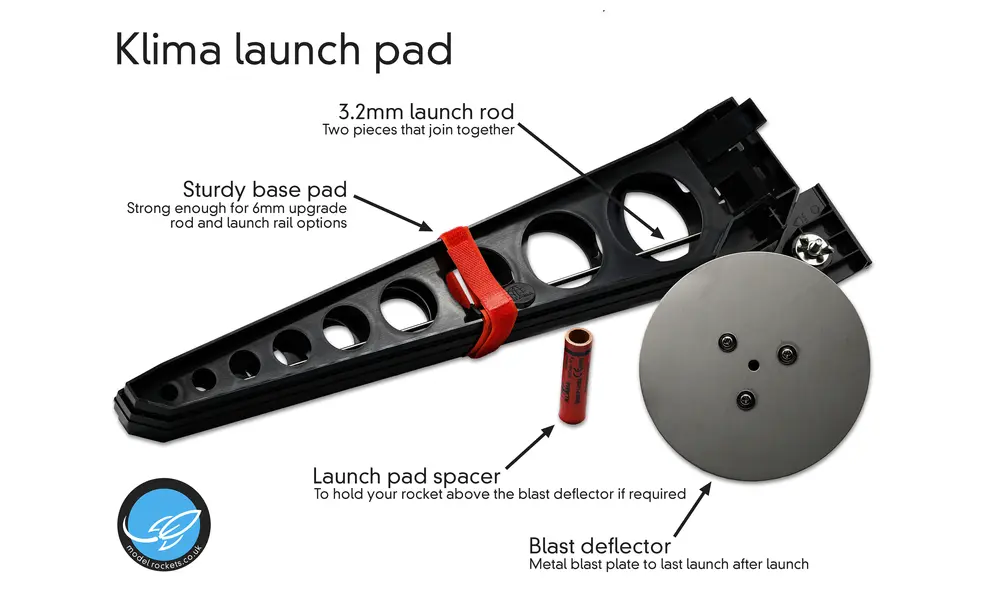 Wyrzutnię Klima - Wyrzutnię powietrza - można rozbudować do szyny i większego drążka, Opcje produktu: Klima Launchpad mały i średni (pręt 3,2 mm), 2 image