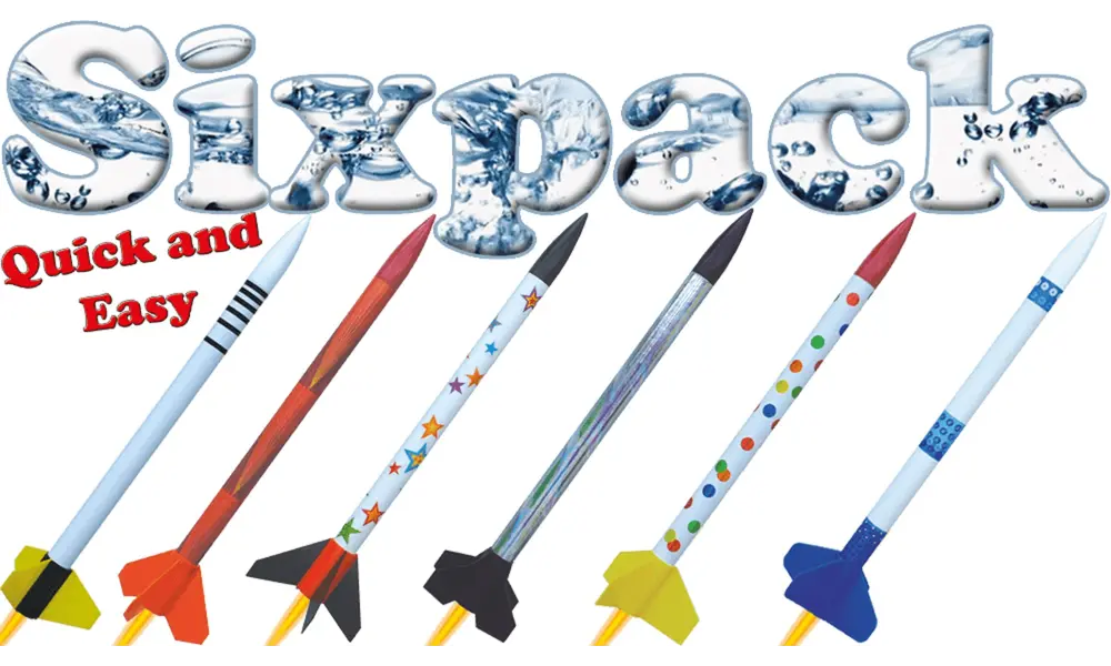 Sekspakning raskt og enkelt modellrakettsett, nesten klar til å fly 18 mm monterings AC-motorer Klima model rocketry