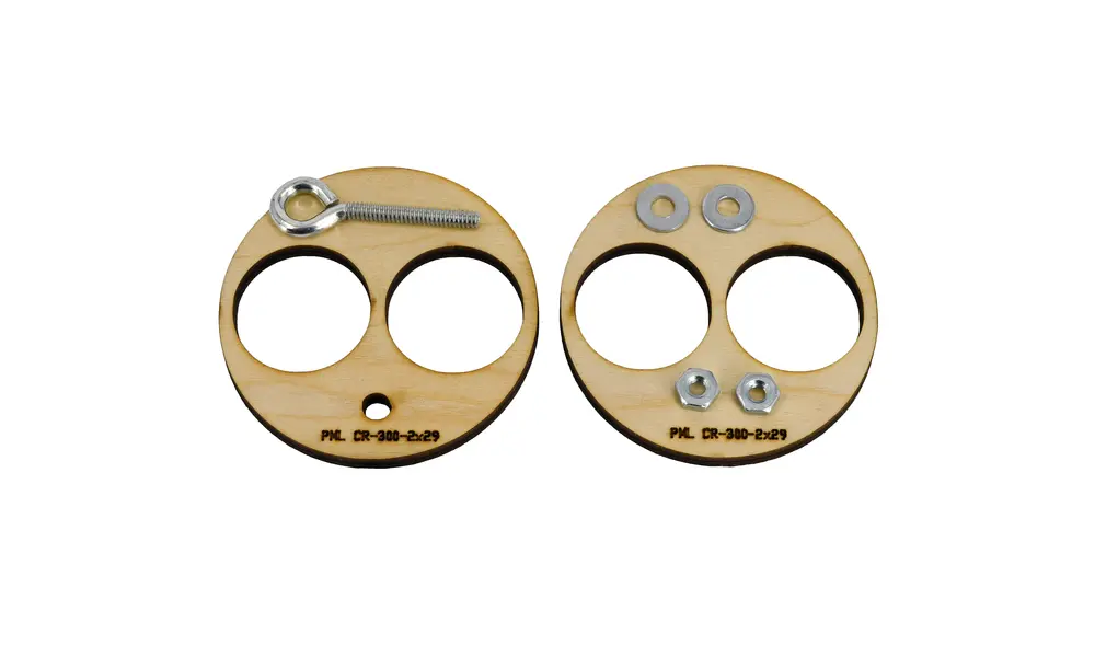 3" (76mm) centering rings 2x 29mm tube holes model rocketry