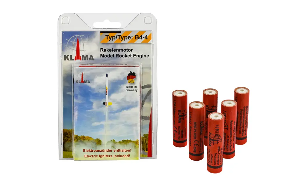 B4-4 Six Pack 18mm Klima Modellraketenmotoren, Produktoptionen: B4-4 Sixpack - 18mm Klimamotoren