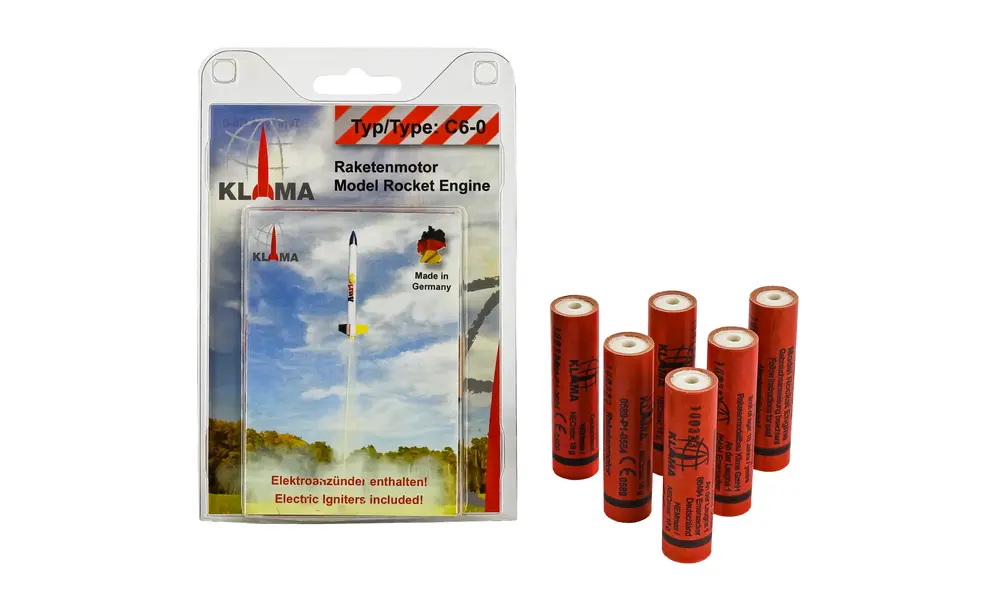 Motores de cohete modelo Klima C6-0 Six Pack de 18 mm