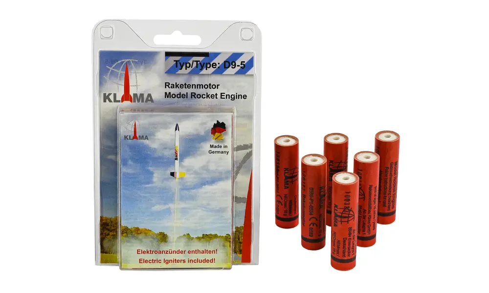 Motor de motores de cohete modelo Klima D9-5 Six Pack de 18 mm