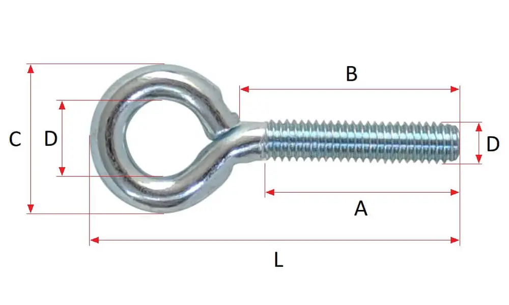 M4 x 20mm eye bolt screw zinc plated [CLONE] [CLONE] [CLONE], Opciones de producto: Perno de argolla M6 x 30 mm, 2 image
