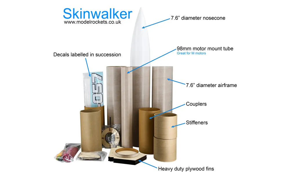 Kit de fusée modèle Skinwalker LOC Precision - 7,6" / 193 mm de diamètre, 2 image