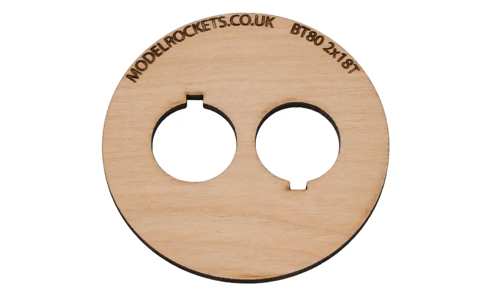 2x BT80 (65mm) 2x18mm pierścień centrujący z wycięciem na hak mocujący (sklejka 3mm), Inne opcje produktu: BT80 2x18mm (hak)