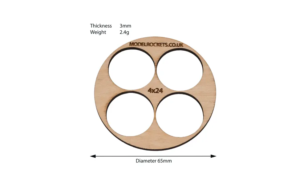 2x BT80 (65mm) 4x24mm centering ring (3mm plywood), Other product options: BT80 4x24mm, 2 image model rocketry