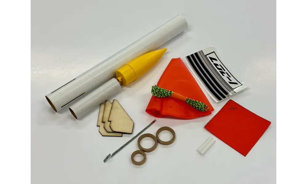 LOC I rocket starter set with launch pad, controller, wadding, battery and 6x A6-4 motors kit, 10 image model rocketry