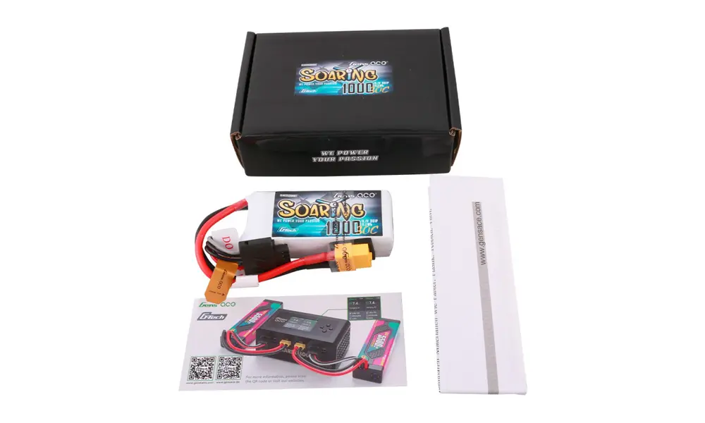 Li-Po G-Tech 3S 11.1V 1000mAh 30C Soaring med XT60, 4 image model rocketry