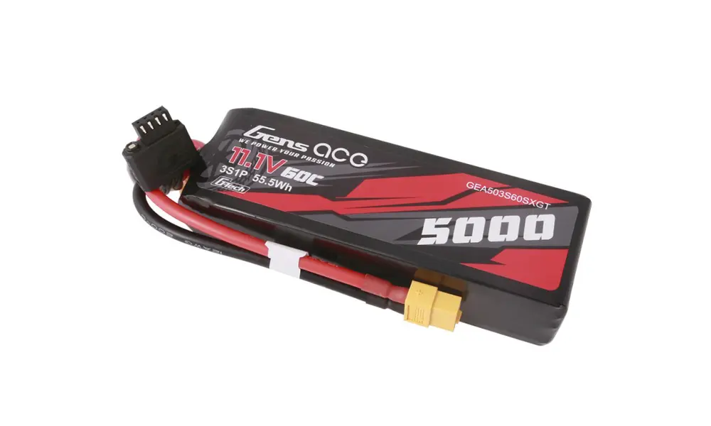 Li-Po bil G-Tech 3S 11.1V 5000mAh 60C med XT60 kortslutning model rocketry