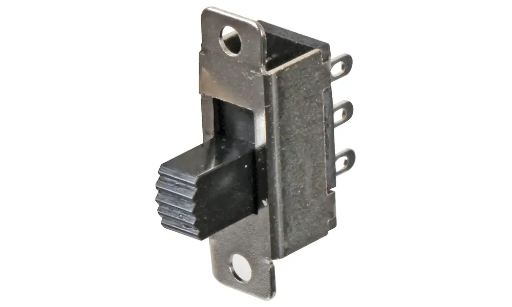 Interruttore a slitta per montaggio su pannello in miniatura, 50 V CC, 500 mA, DPDT