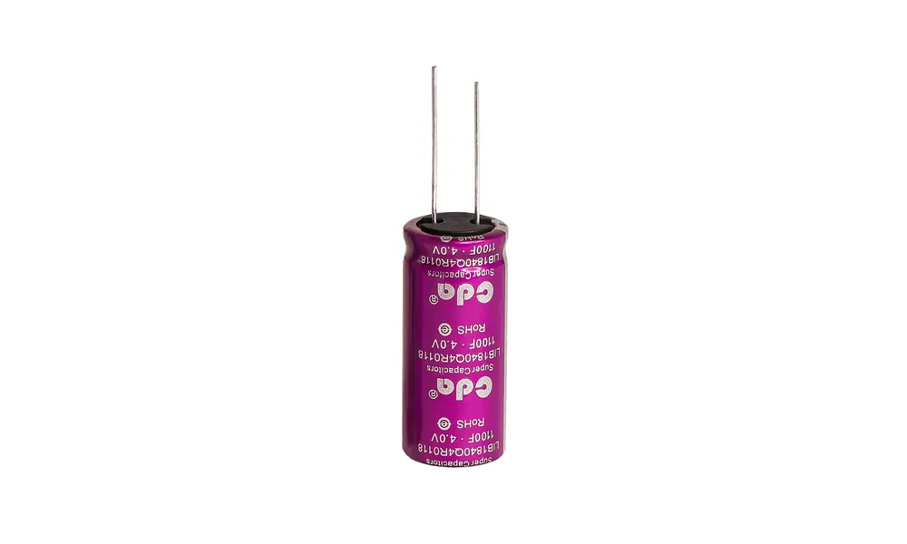 1100F Lithium ion super capacitor 4.0v to 2.5v (450mAh) 6A rated 4v, Other product options: 1100F Super capacitor (450mAh) model rocketry