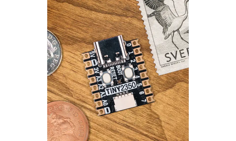 Tiny 2350 micro controller, 3 image model rocketry