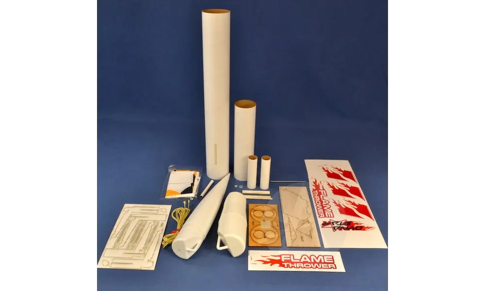 Flamethrower dual motor cluster Model Rocket Kit - Apogee - 2.6" diameter,, 3 image model rocketry