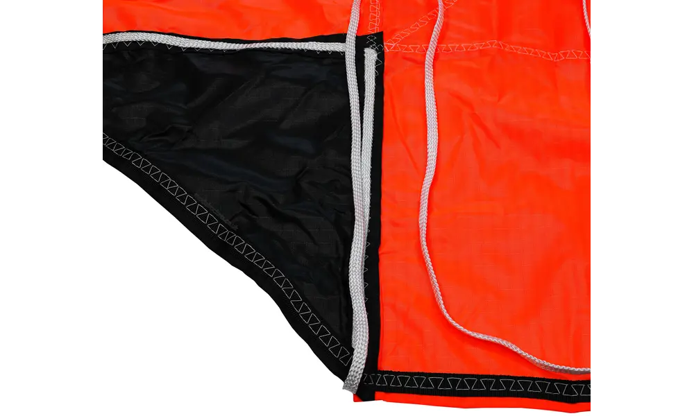 96" (2438mm) Crossfire reinforced topflight parachute (Neon Orange / Black), 4 image model rocketry
