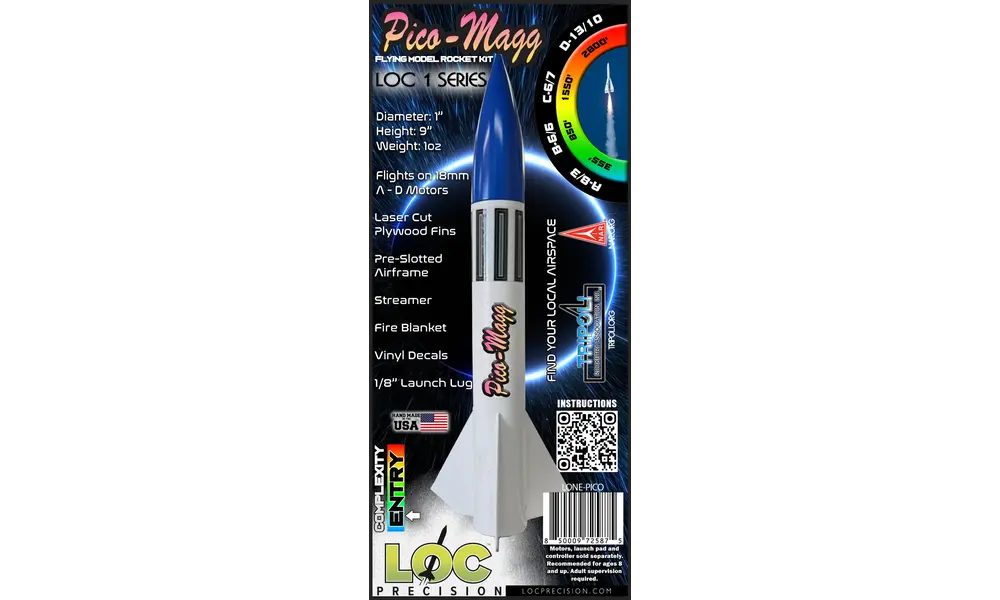Pico-Magg 1" model rocket kit model rocketry