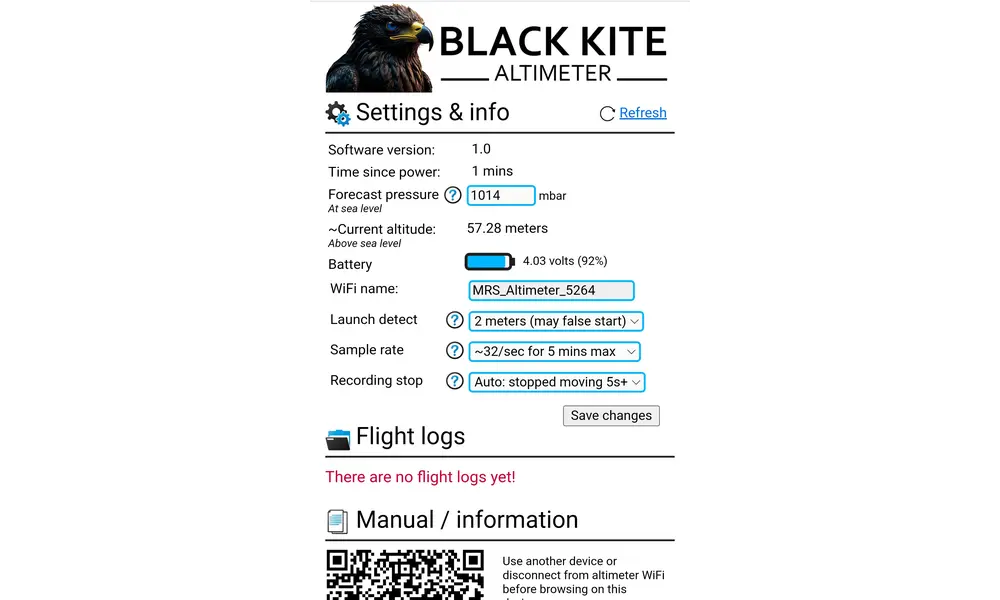 Black Kite Altimeter, flugbereiter Höhenmesser mit Protokollierung, WLAN und erweiterten Einstellungen, 6 image