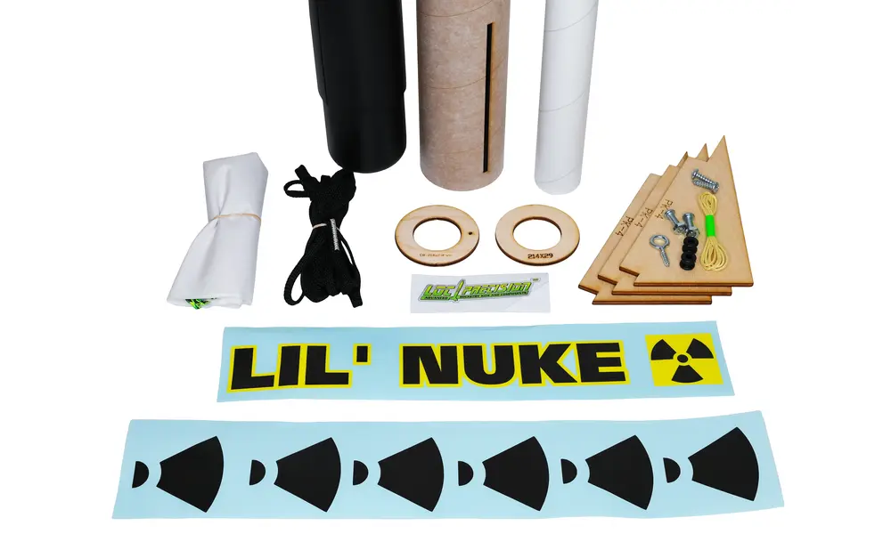 LIL' Nuke modelraketkit, 29mm motorbevestiging 57mm diameter voor D tot G motoren, 3 image