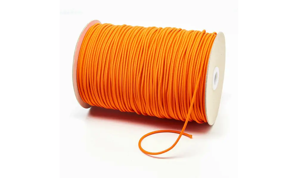 Тонкий еластичний шнур помаранчевого кольору 3 мм - на метр, Інші варіанти продукції: 3-міліметровий помаранчевий еластичний ударний шнур (за метр) model rocketry