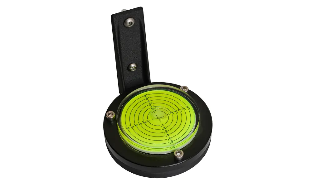 100mm rail mounted bubble spirit level - precision launch leveling 0-6 degrees in any direction., Other product options: 100mm Rail bubble level, 2 image model rocketry