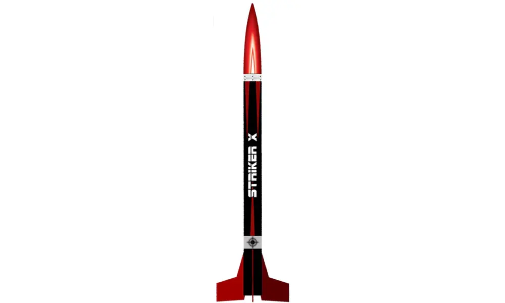 LOC Striker-X rocket starter set with launch pad, controller, wadding, battery and 3x B6-4 motors kit, 9 image model rocketry