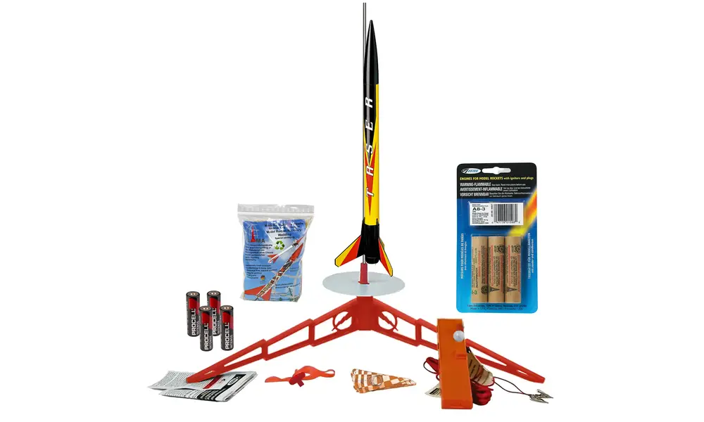 Deluxe Taser Ready to fly launch set - includes 3 motors & wadding - Estes model rocketry