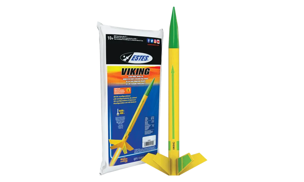 Estes Viking modelraketbyggesæt - færdighedsniveau 2, 18 mm monterings AC raketmotorer model rocketry
