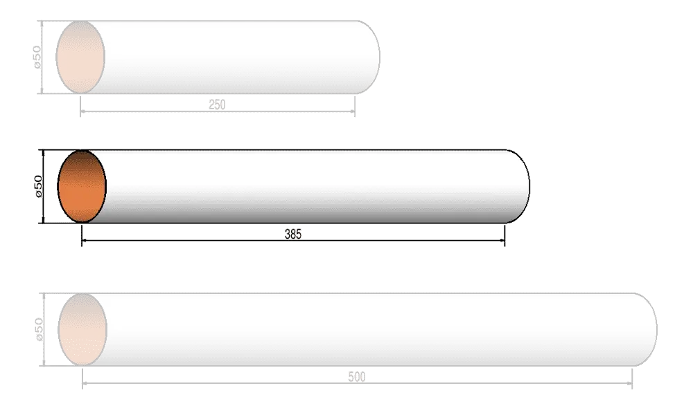 Cuerpo tubo 35mm x 385mm - fuselaje Klima [CLONE]