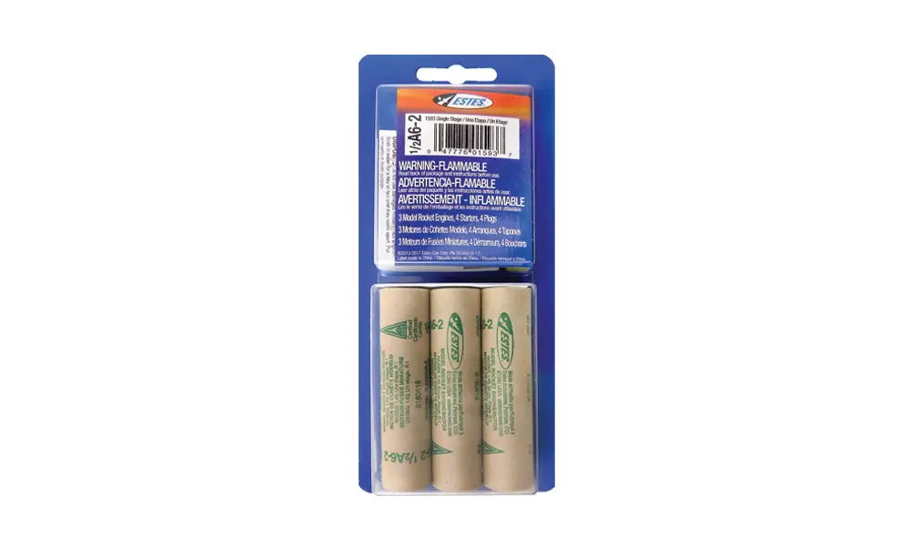 Estes 1/2A6-2 model raketmotoren (3 stuks) 18 mm motoren
