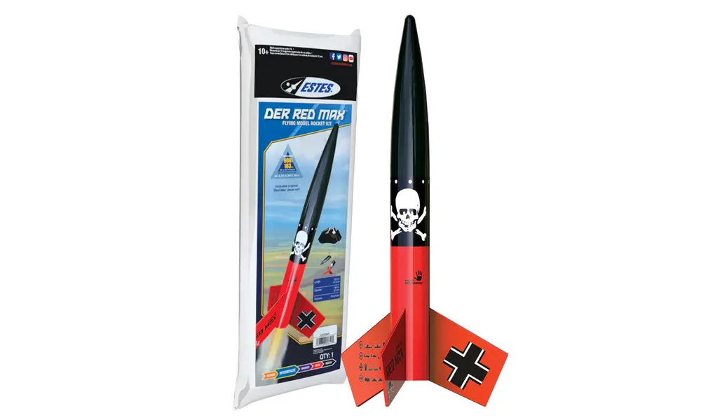 Modelová raketa Der Red Max úrovně 1, motory Estes s 18mm úchytem a BC