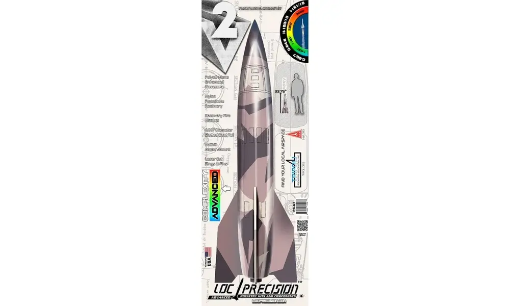 V2 4" F-I motors - 38mm (29mm with an adapter) - Advanced model rocket kit, 5 image model rocketry