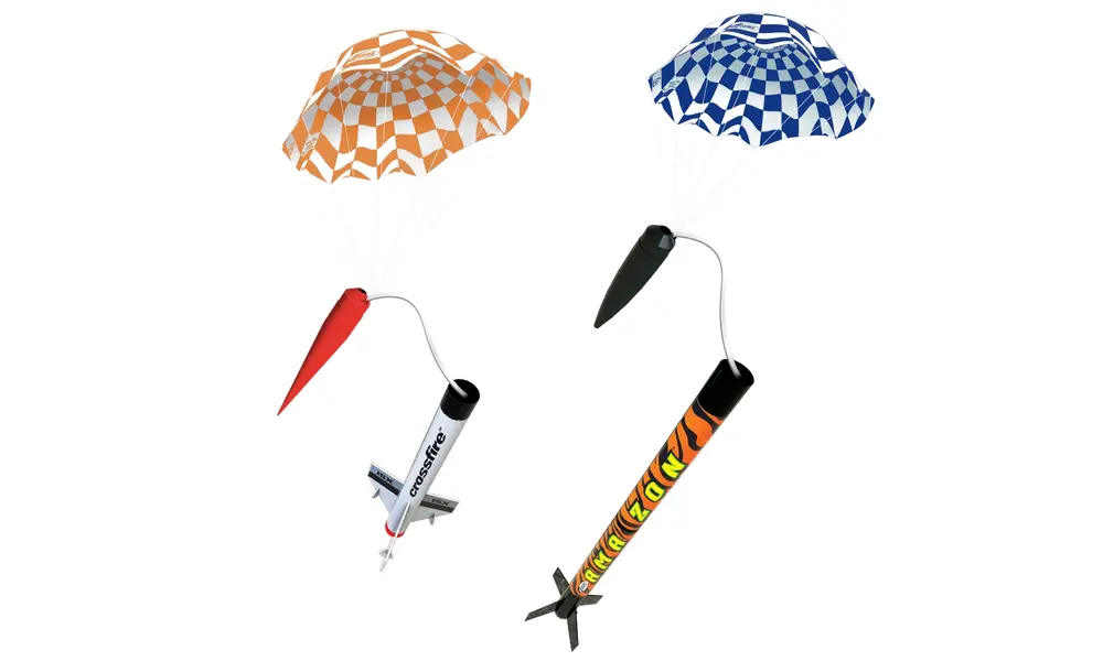 Deluxe Tandem X startraketuppsättning med motorer, allt för 6 uppskjutningar, Estes modellraketbyggsats med motorer, Andra produktalternativ: Tandem X - Deluxe med motorer, 6 image model rocketry