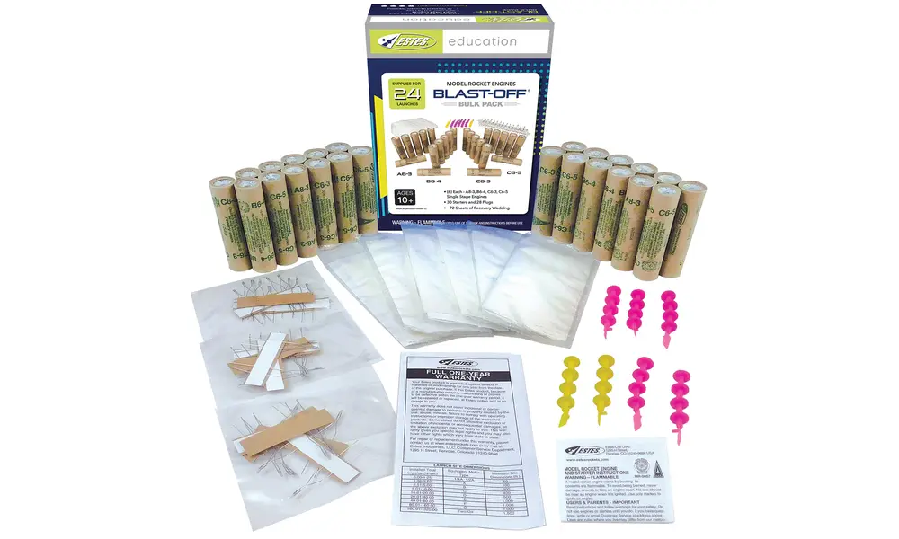 Estes Blast-Off (A8-3, B6-4, C6-3 et C6-5) BULK Team PACK (24 moteurs) moteurs de fusée modèle 18 mm, Options du produit: Estes vrac - ABC - paquet de 24