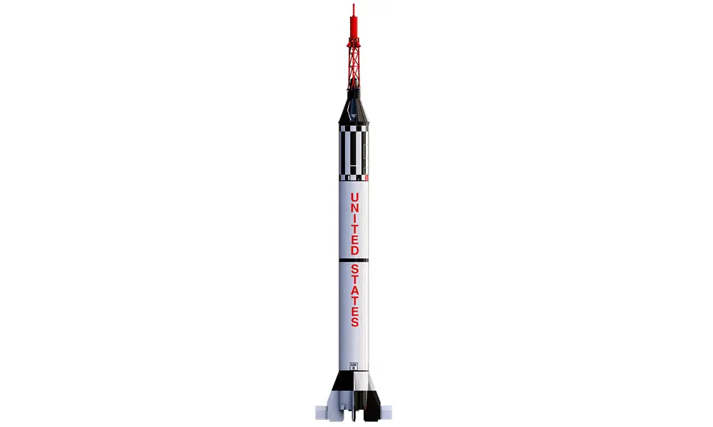 Stavebnice modelu rakety Mercury Redstone - 18mm C motory pro montáž v měřítku 1:34, 2 image
