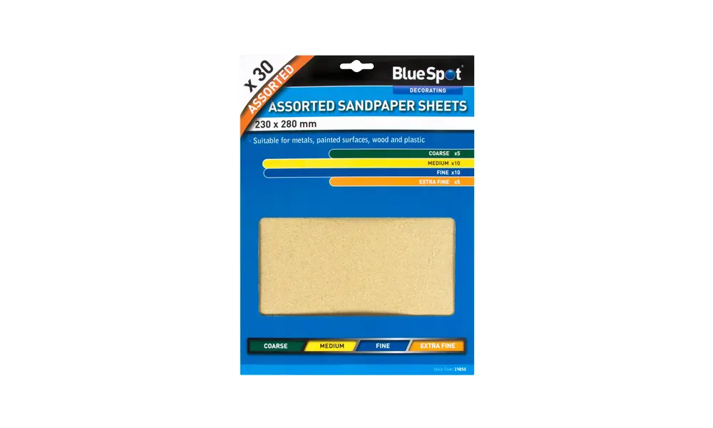 30 шматочків наждачного паперу різної зернистості (синя пляма) - дуже дрібна, дрібна, середня та груба model rocketry