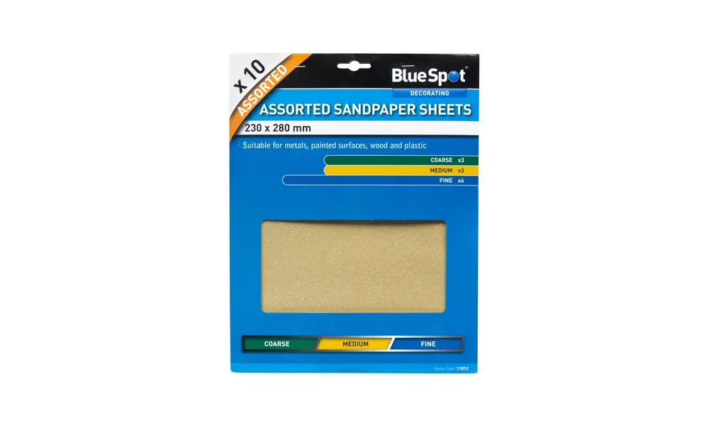 10 шматків наждачного паперу різної зернистості (синій пляма) - грубої, середньої та дрібної model rocketry