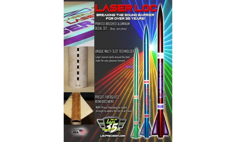 Model rakiety Laser LOC 163 o minimalnej średnicy 38 mm, który lata wysoko na silnikach od E do H., 4 image
