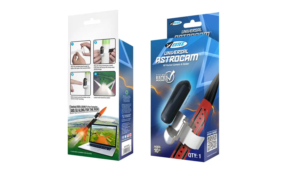 Fotocamera e supporto Universal AstroCam HD Rocket, aggiungi video ai tuoi razzi, Opzioni del prodotto: Astrocam - Fotocamera universale per razzi