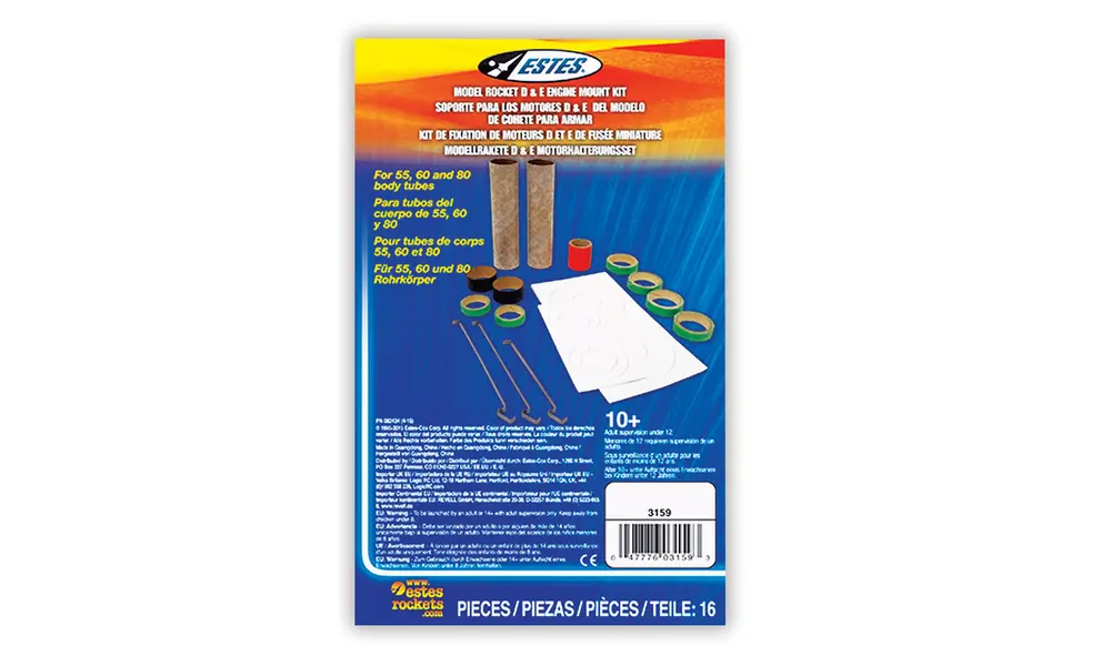 D & E Engine mount kit Estes makes two mounts, 2 image model rocketry