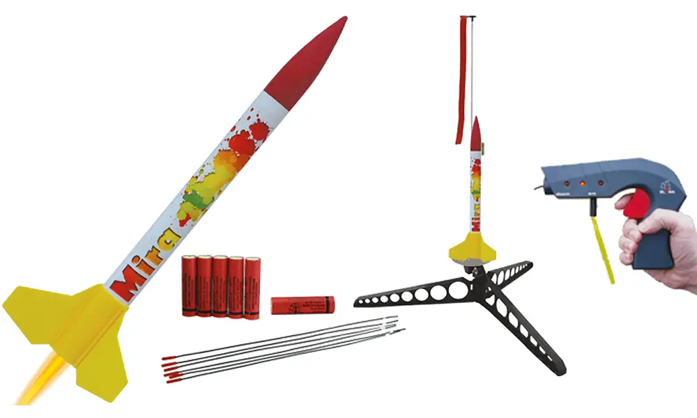 Deluxe Mira Starterset, Alles drin für 6 Starts, Klima Modellraketenbausatz