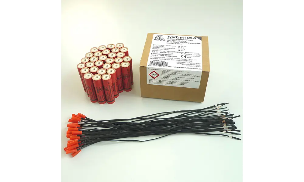 Klima D9-5 Teampakket inclusief elektronische ontstekers (30 stuks) raketmotoren motoren bulk, Productopties: Klima grootverpakking - D9-5 - 30 stuks