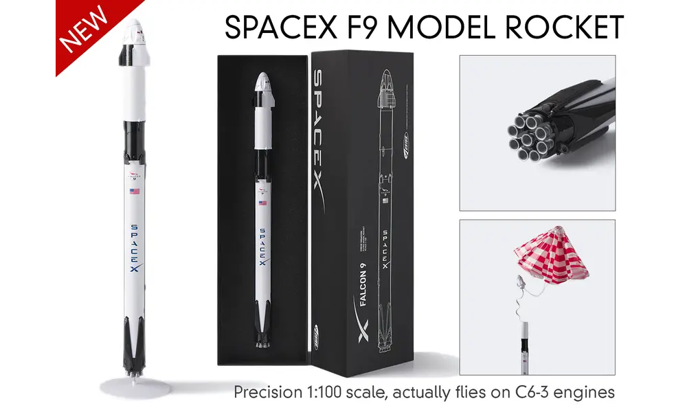 Maquette de fusée SpaceX Falcon 9 - Estes - échelle 1:100