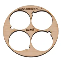 2x BT80 (65mm) 4x24mm centering ring with cut out for retaining hook (3mm plywood), Other product options: BT80 4x24mm (hook) model rocketry