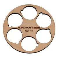 2x BT80 (65mm) 6x18mm centering ring with cut out for retaining hook (3mm plywood), Other product options: BT80 6x18mm (hook) model rocketry