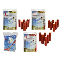 Zestaw: silniki rakietowe Klima 6x A6-4, 6x B4-4, 6x C6-5 i mała torba z watoliną do naturalnego odzyskiwania