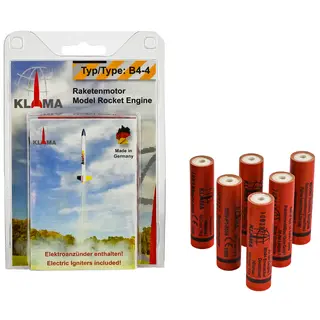 B4-4 Six Pack 18mm model s raketovým motorem Klima, Možnosti produktu: B4-4 Six pack - 18mm Klima motory
