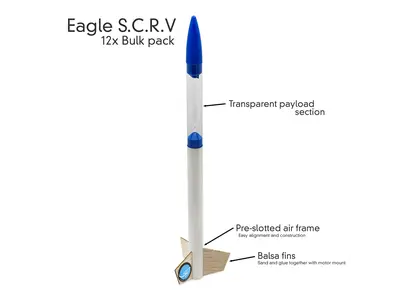 12x Estes Eagle S.C.R.V team kit - Glue on fins, 5 image model rocketry